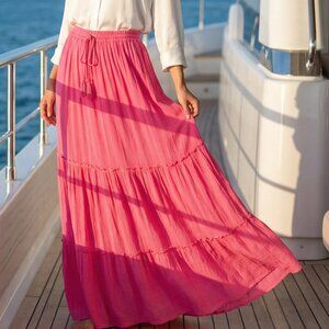 New! Gypsie Blu boho resort maxi full maxi skirt L